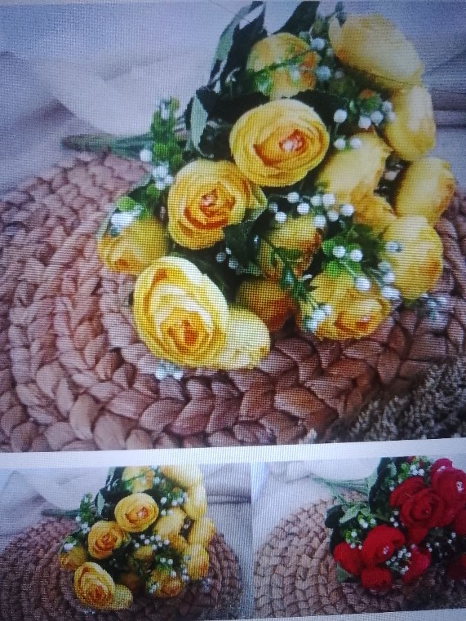 (01BA) 8 kuntum Bouquet bunga egg Peony rununculus artificial 