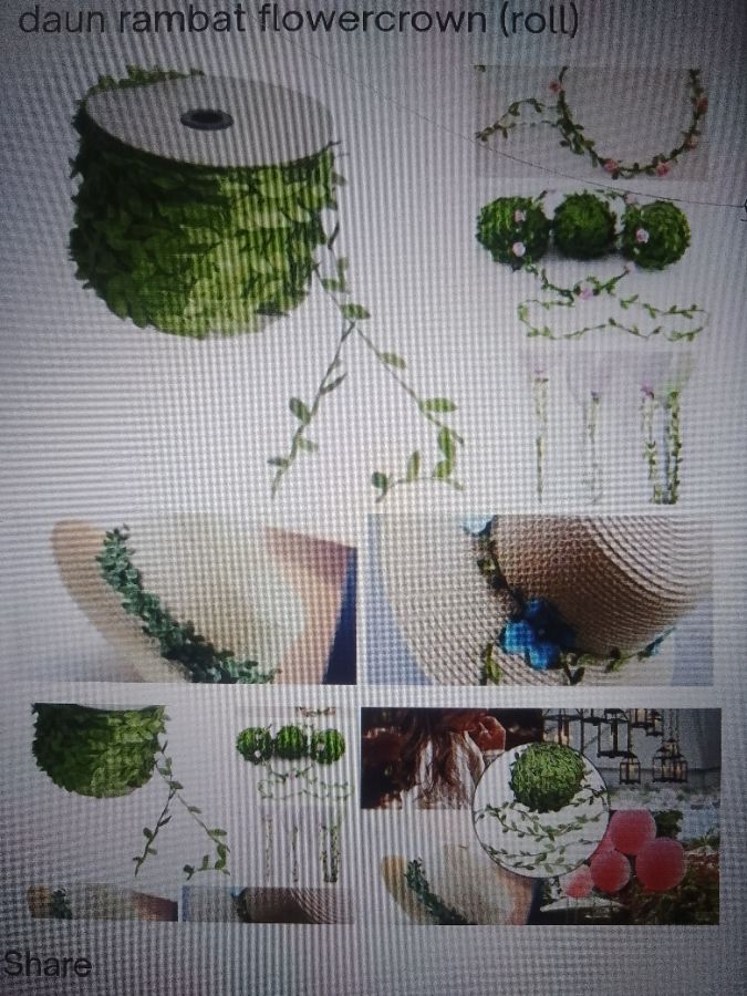 (100 yard/1 roll) daun bola satu roll daun rambat flowercrown