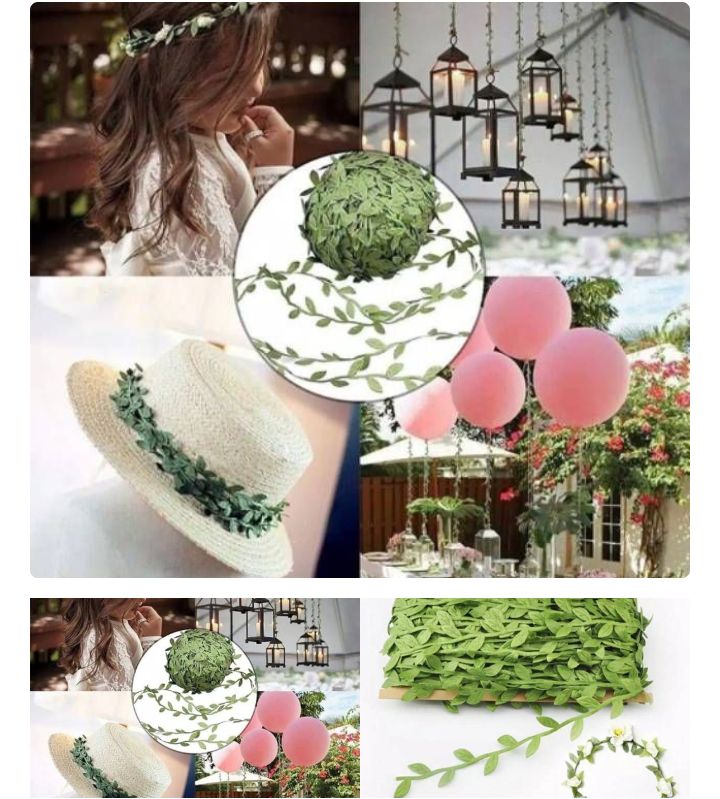 (PER-YARD) daun rambat roll bahan kerajinan flowrcrown 