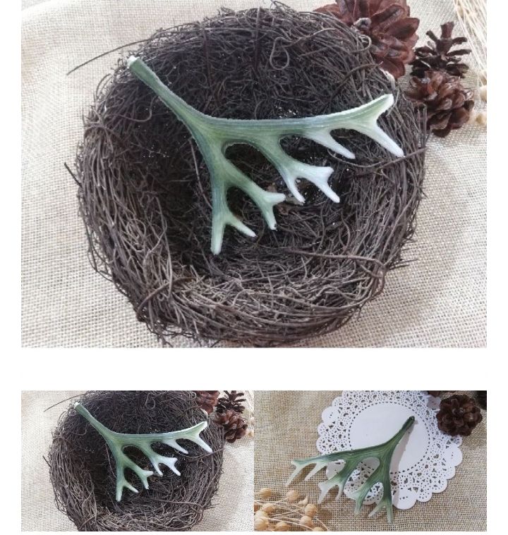 1 helai daun tanduk rusa artificial hiasan seserahan mahar rustic 
