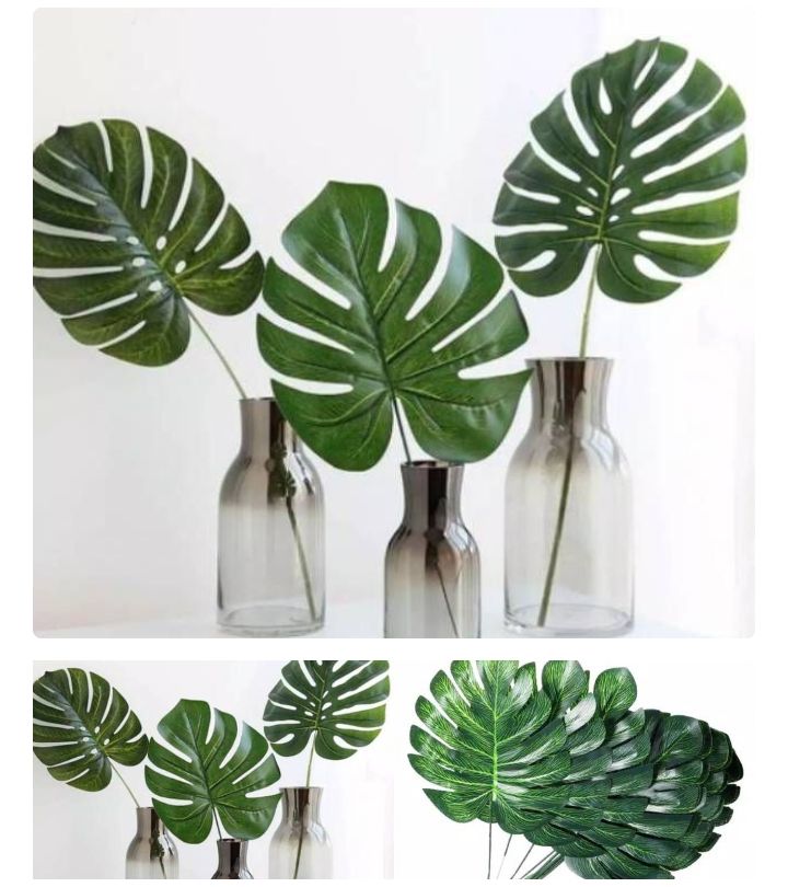 1 pcs Daun monstera imitasi artificial 