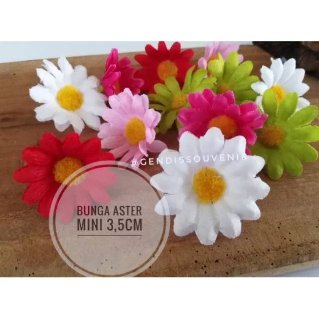5pcs Bunga garbera Daisy aster mini 3,5-4cm