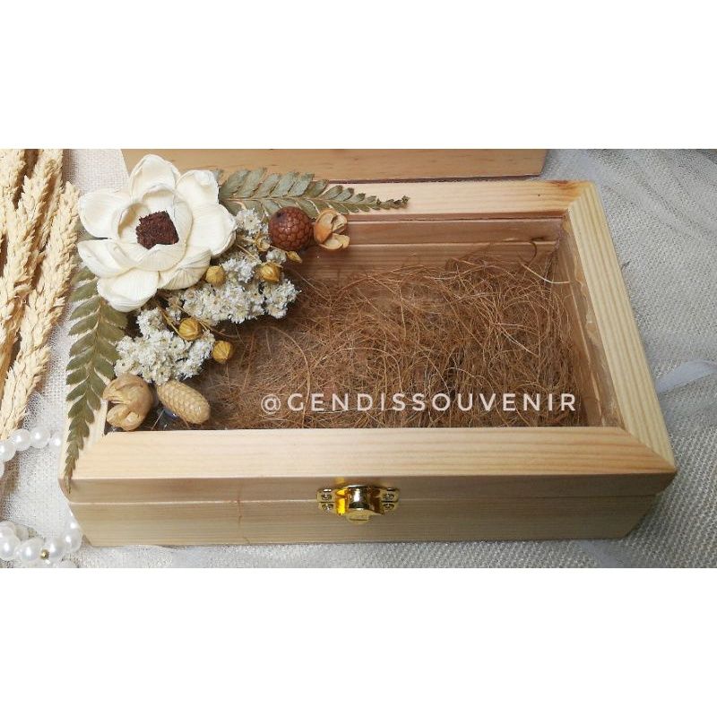 Kotak Uang Seserahan rustic hiasan edelweis 