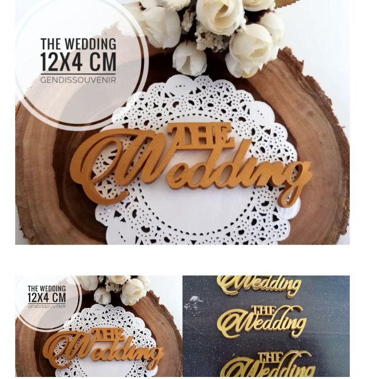 Ornamen resin the wedding 12x4cm bahan Mahar scrapbook 