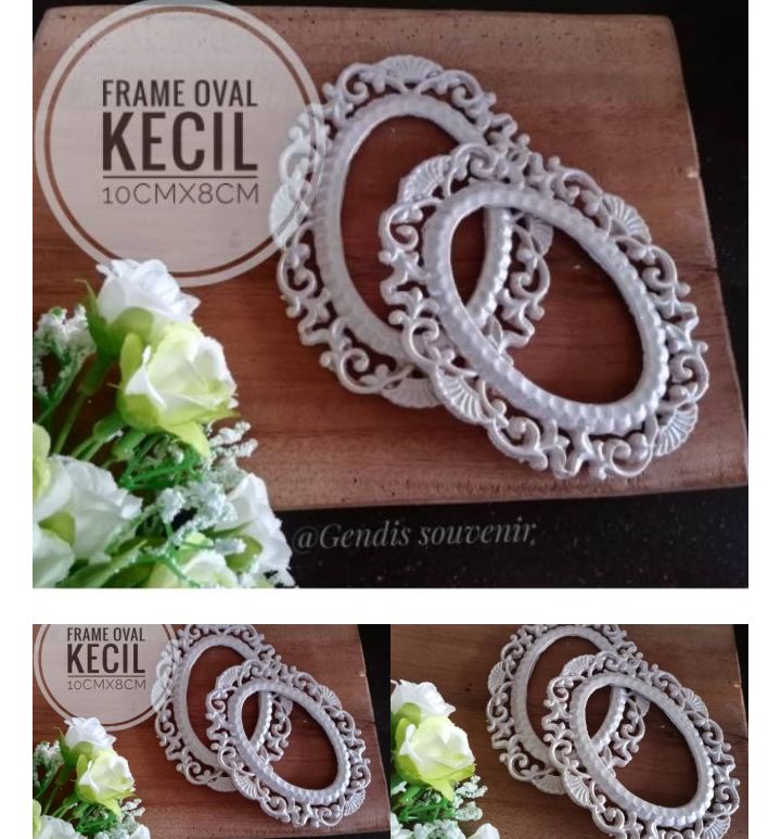 Resin frame oval kecil bahan mahar scrapbook 