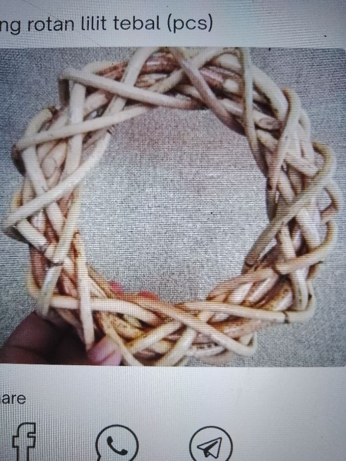 ring rotan lilit tebal natural kulit