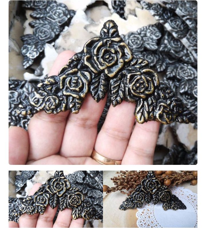 Sudut resin mawar motif bunga