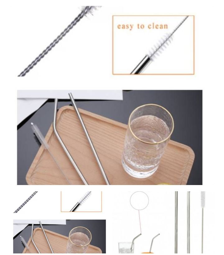 1 set sedotan stainless steel+sikat+pipet
