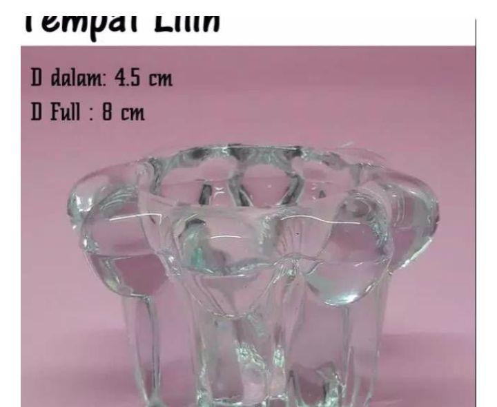 (ERB) TEMPAT LILIN KACA TEBAL D 7,5CM