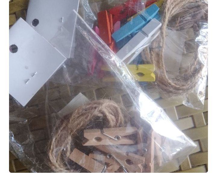 1 set 10pcs. Wooden clip+tali rami 2 meter