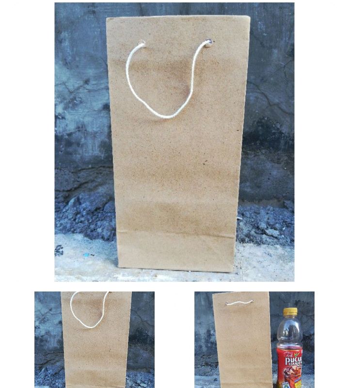 Tas kertas ukuran 12x7x23 paperbag botol tas kondangan tas roti 