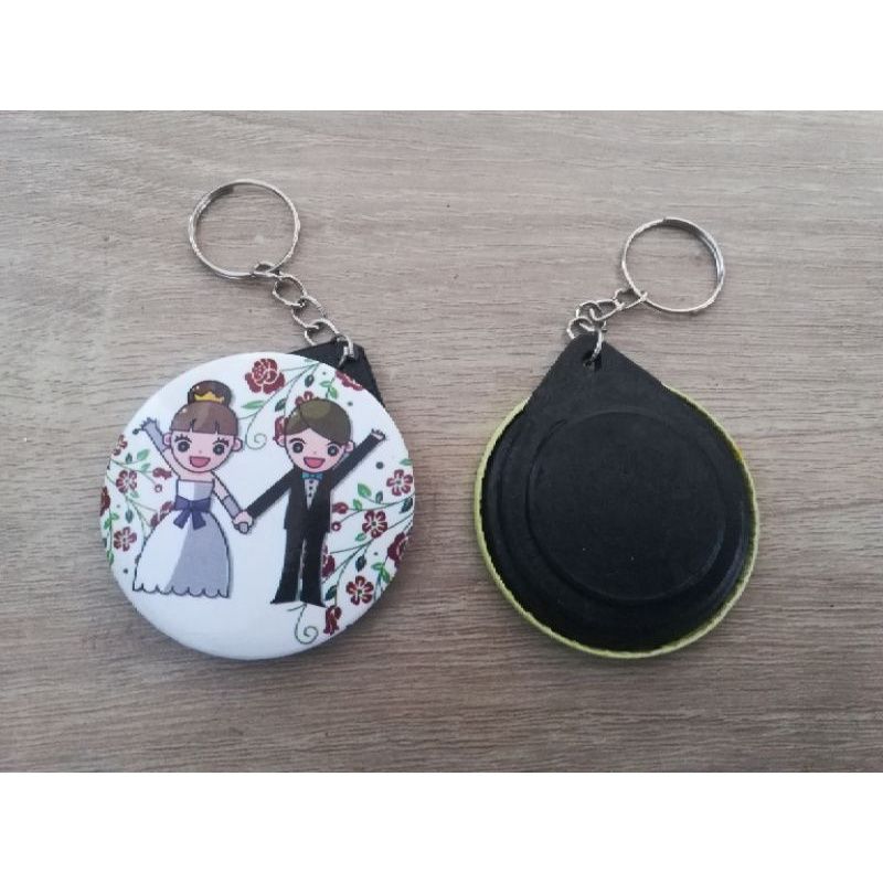 Gantungan kunci pengantin bulat 4,4cm min. order 100 pcs