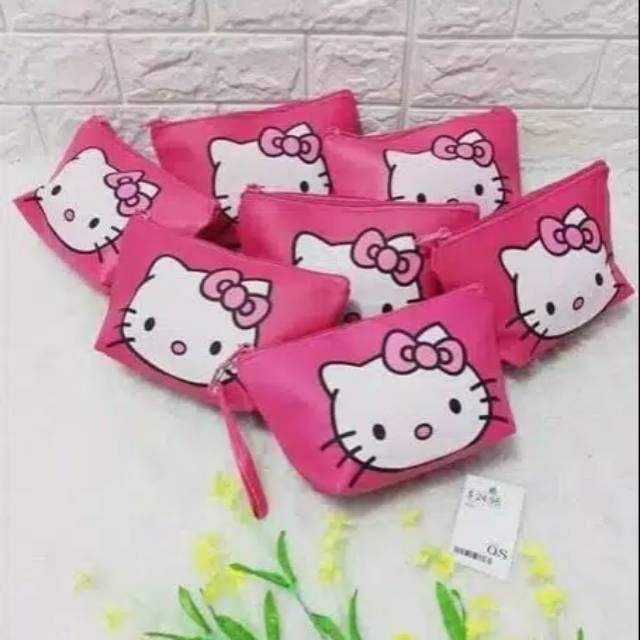 Pouch kosmetik karakter kartun lucu hello Kitty 