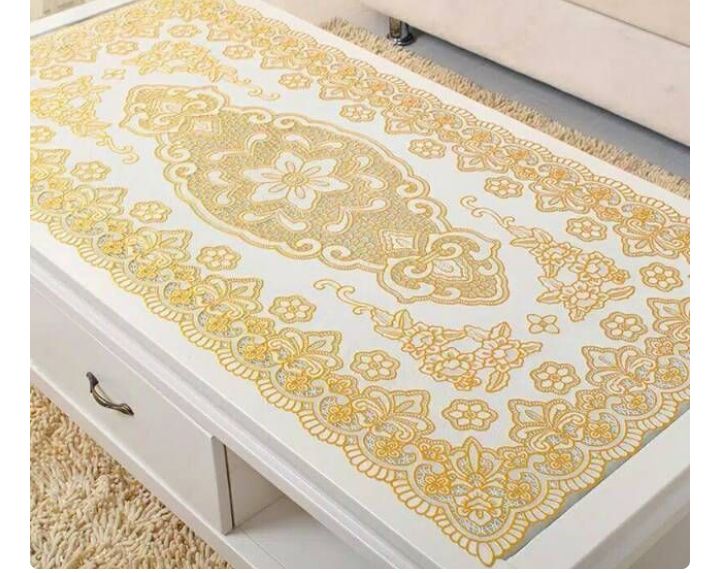 Taplak meja tamu Cantik Renda vynil 40x80