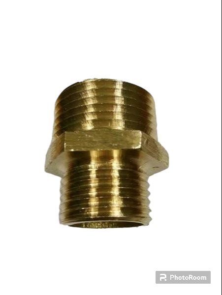 DOUBLE NIPPLE KUNINGAN KROM 1/2 x 3/4