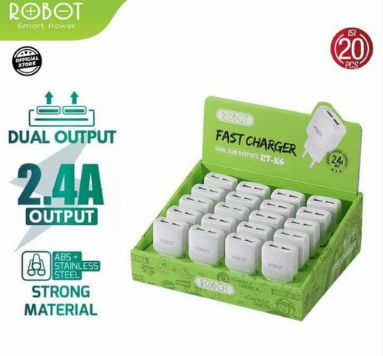KEPALA/BATOK CHARGER ROBOT DUAL USB RT-K6