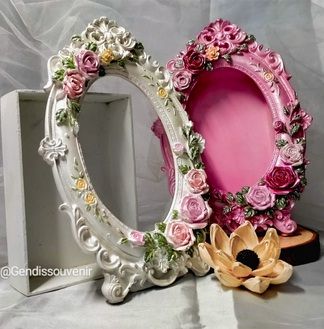 FRAME SCRABBOOK 3D resin fiber 5R ORNAMEN BUNGA TIMBUL 