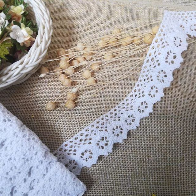 PerYard (90cm) renda rajut blaco - Putih 2,5cm
