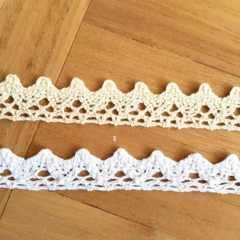 PerYard (90cm) renda rajut blaco Natural - RB3 Cream (1,5cm)