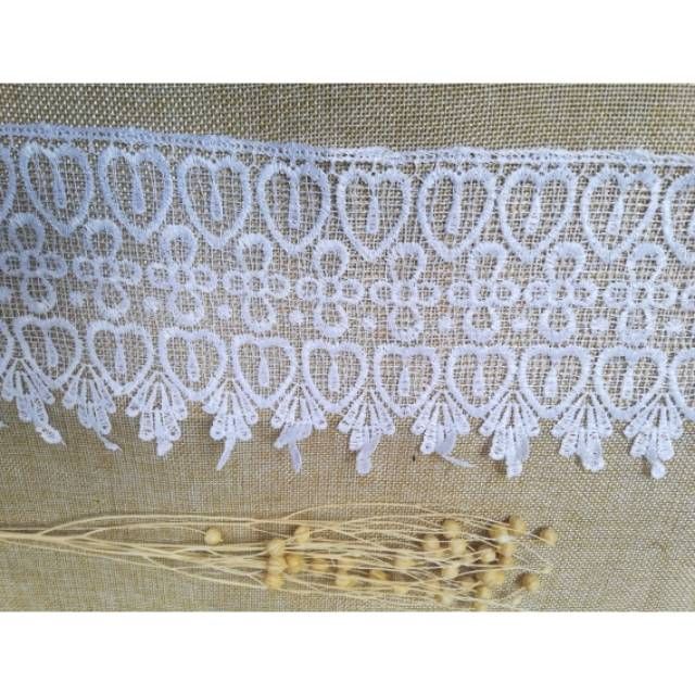 Per yard (90 cm) RENDA JANTUNG HATI RENDA MUKENA HIJAB BAJU BAHAN CRAFT AKSESORIS HIJAB