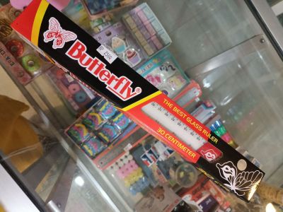 Penggaris bening butterfly 30cm