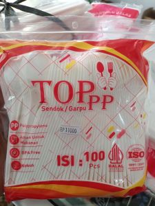 Sendok plastik panjang putih