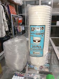 Mangkok kertas paper bowl 500ml nesto/pak