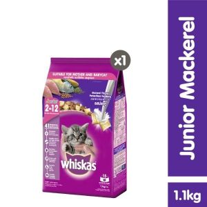WHISKAS JUNIOR MACKAREL (1.1Kg)