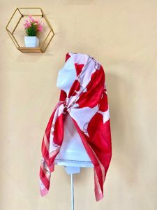 Hijab Motif Red-White