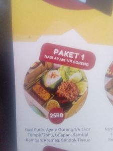 Paket 1 (Nasi Ayam 1/4 Goreng)