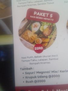 Paket 5 (Nasi Bebek Hemato)