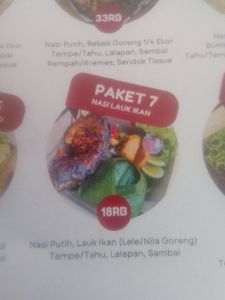 Paket 7 (Nasi lauk ikan lele/nila)