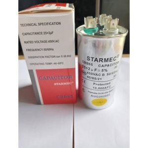 KAPASITOR AC 25+2 UF 450V STARMEC DOBEL