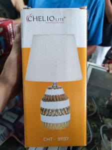 LAMPU MEJA CHT-91137 WH+GD