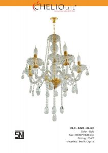 LAMPU CRYSTAL CHELIO CLC 1222 6L GD