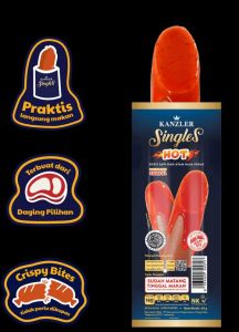 Kanzler sosis single hot 60g