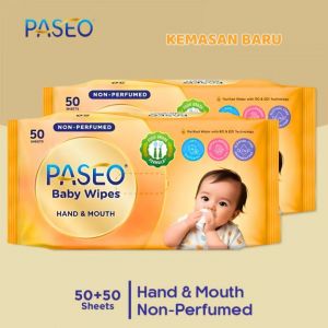 Paseo Baby Wipes hand&mounth 50x2