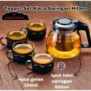 Teapot Hitam + Saringan