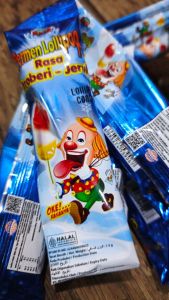 Permen Lolipop Rasa Strawberry - Jeruk