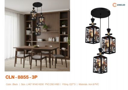 LAMPU GANTUNG CLN 8855 3P CHELIO