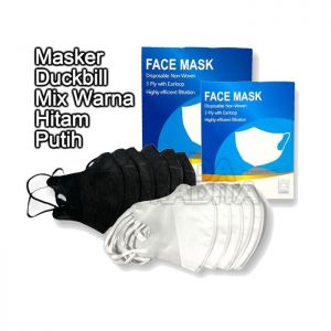 Masker Duck Bill Non Hijab Warna Hitam atau Putih