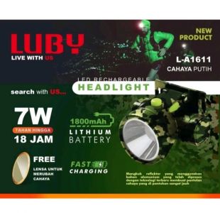 SENTER KEPALA 7W ARMY LUBY