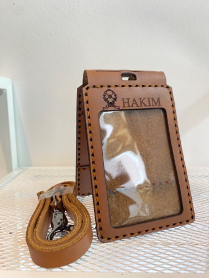 ID kalung Hakim (Double) warna coklat PREMIUM