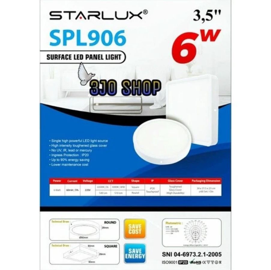 PANEL OB BULAT 6W STARLUX