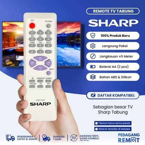 REMOT TV TABUNG SHARP PUTIH