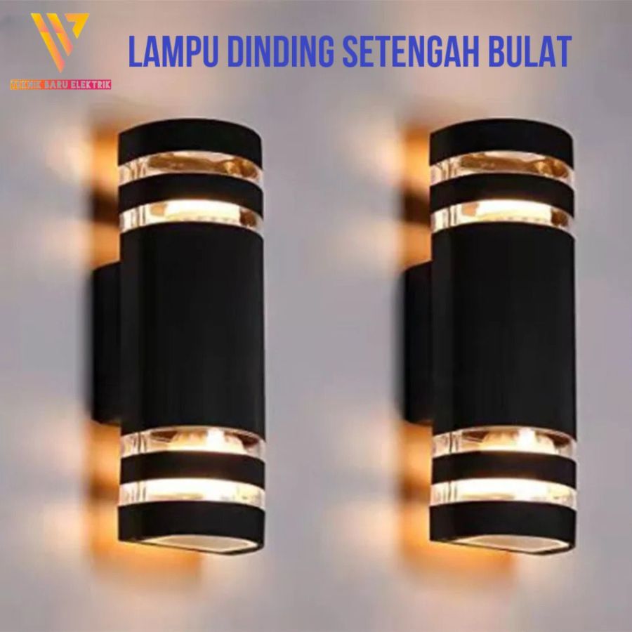 LAMPU DINDING 2 FITING CHELIO SETENGAH BULAT X002-2