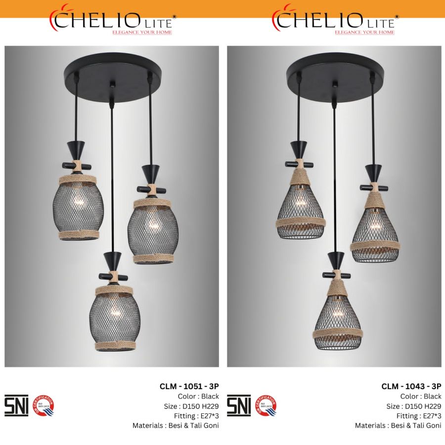 LAMPU GANTUNG CHELIO CLM 1051/3P