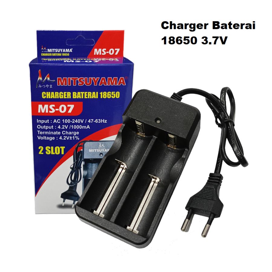 CHARGER BATU BATERAI 18650 2 SLOT MITSUYAMA MS 07