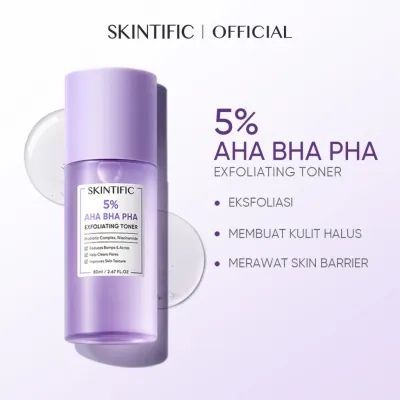 Skintific 5% AHA BHA PHA Exfoliating Toner 80ml