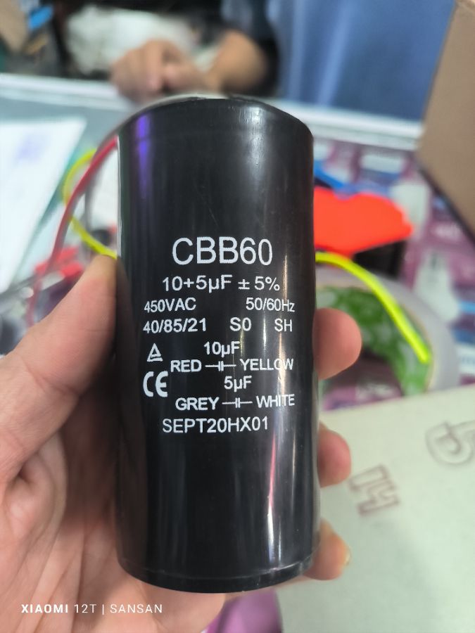 KAPASITOR MESIN CUCI 10 5 UF CBB60